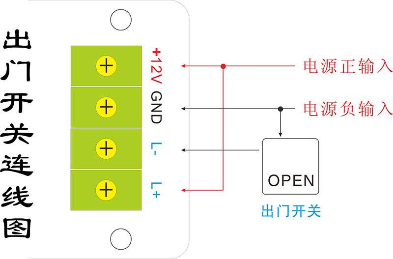 智能刷卡鎖的出門開關連線